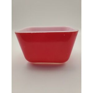 Vintage Pyrex Red Refrigerator Dish Base 501 1.5 Cup Early 1950s Circular Stamp